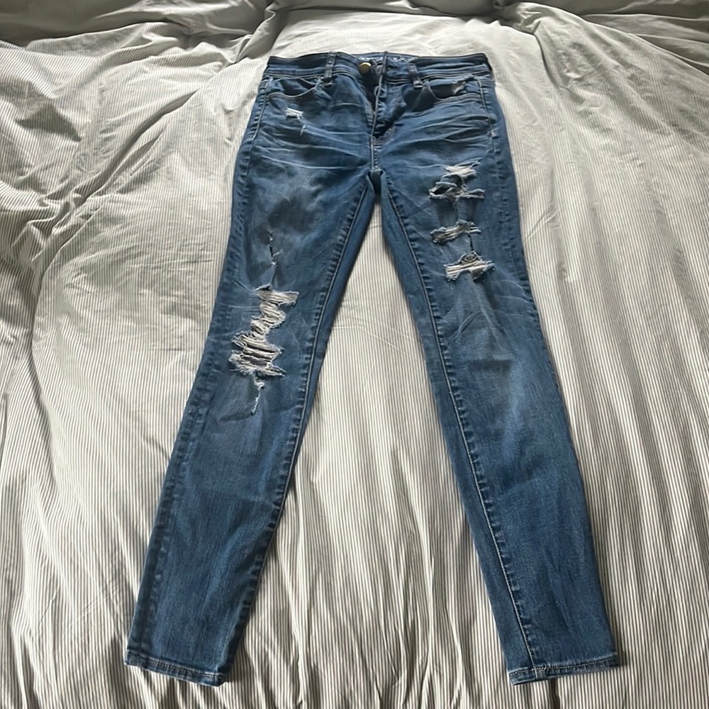 American eagle size 4 high rise blue jegging